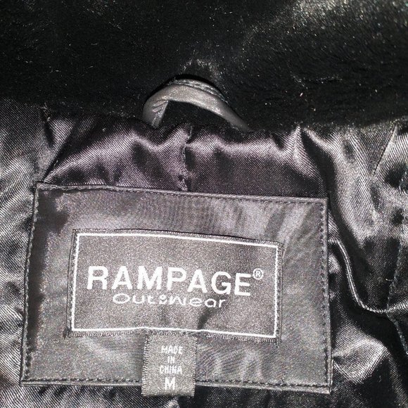 Rampage Outerwear Black Belted Trench Faux Fur Jacket - Picture 10 of 12